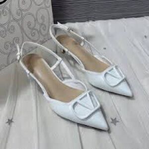 Elegant White Slingback Heels